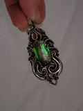 Fluorite Citrine Amethyst Illuminated Green Glow Sterling And Argentium Silvers Pendant Collaboration