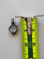 Mini Moonstone Carved Face In Copper Pendant