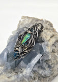 Aurora Opal, Topaz, Blue Apatite, Citrine and Amethyst Wire Wrapped Pendant