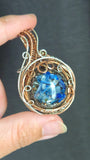 Kyanite Orgonite Wire Wrapped Copper and Silver Pendant