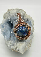 Kyanite Orgonite Wire Wrapped Copper and Silver Pendant