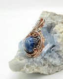 Kyanite Orgonite Wire Wrapped Copper and Silver Pendant
