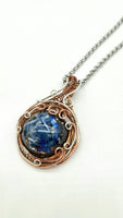 Kyanite Orgonite Wire Wrapped Copper and Silver Pendant