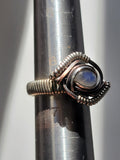 Size 6.5 Moonstone Ring Copper and Sterling Silver