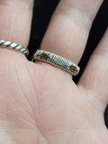 Size 6.5 Rainbow Moonstone Ring Heady Style Mixed Metals