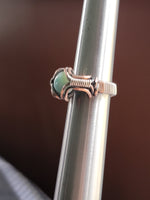 Size 7.5 Larimar Copper and Sterling Silver Wire Wrapped Ring