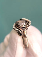 Size 6.5 Moonstone Ring Copper and Sterling Silver