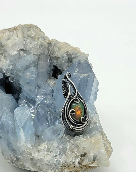 Smoked Ethiopian Opal in Sterling and Argentium Silvers