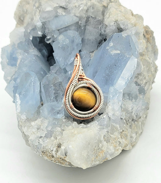 Tiger's Eye in Sterling Silver Argentium Silver and Copper