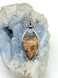 Labradorite and Moonstone In Sterling Silver Wire Wrapped Pendant