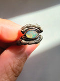 Size 6.5 Ethiopian Opal Copper and Argentium Silver Ring