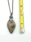 Labradorite and Moonstone In Sterling Silver Wire Wrapped Pendant