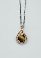 Tiger's Eye in Sterling Silver Argentium Silver and Copper