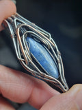 Kyanite in Copper and Argentium Silver Symmetrical Wire Wrap