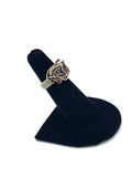 Size 5 Lapis Lazuli and Spinel Wire Wrapped Ring Argentium and Copper