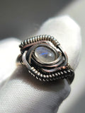 Size 6.5 Moonstone Ring Copper and Sterling Silver