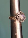 Size 6.5 Moonstone Ring Copper and Sterling Silver