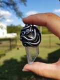 Quartz point and elite shungite polymer clay pendant