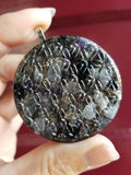 Amethyst Rose Quartz Smoky Quartz 3d Flower of Life Orgone Pendant