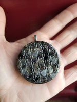 Amethyst Rose Quartz Smoky Quartz 3d Flower of Life Orgone Pendant