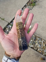 Rose Quartz Shungite and Quartz Orgone Wand