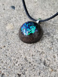 Small Orgone Pendant EMF Protection Elite Shungite Blue Green Colorshift