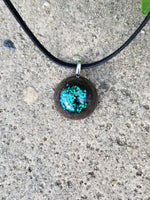 Small Orgone Pendant EMF Protection Elite Shungite Blue Green Colorshift