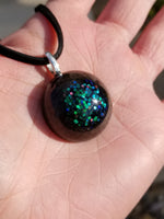 Small Orgone Pendant EMF Protection Elite Shungite Blue Green Colorshift