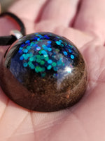 Small Orgone Pendant EMF Protection Elite Shungite Blue Green Colorshift