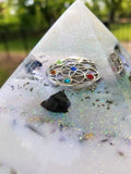 Iridescent Glitter Seed of Life Chakra Orgone Golden Ratio Giza Pyramid