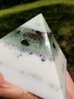 Iridescent Glitter Seed of Life Chakra Orgone Golden Ratio Giza Pyramid