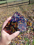 Crystal Infused Resin Coaster Set Fall Leaves