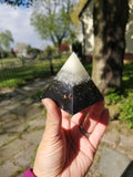 Small Glow Cap Selenite and Quartz Orgone Pyramid