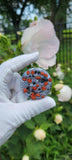 Red Jasper Shungite 3D Flower of Life Orgonite Pendant EMF Protection