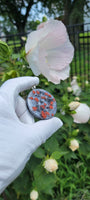Red Jasper Shungite 3D Flower of Life Orgonite Pendant EMF Protection