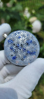 Lapis Lazuli 3D Flower of Life Orgonite Pendant EMF Protection