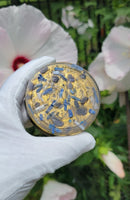 Om 3 Inch Orgonite Disc Plate Iolite Kyanite Pyrite Selenite