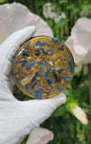 Om 3 Inch Orgonite Disc Plate Iolite Kyanite Pyrite Selenite