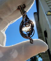 Topaz Crystal Copper Wire Wrapped Pendant