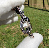 Topaz Crystal Copper Wire Wrapped Pendant