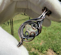 Topaz Crystal Copper Wire Wrapped Pendant