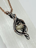 Topaz Crystal Copper Wire Wrapped Pendant