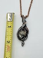 Topaz Crystal Copper Wire Wrapped Pendant