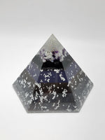 Moonstone Amethyst Selenite Quartz Large Hexagonal Orgonite Pyramid Device