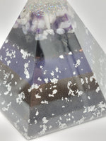 Moonstone Amethyst Selenite Quartz Large Hexagonal Orgonite Pyramid Device