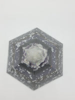 Moonstone Amethyst Selenite Quartz Large Hexagonal Orgonite Pyramid Device