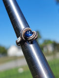 Size 4.5 Kyanite Wire Wrapped Ring Copper and Sterling Silver