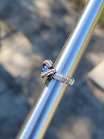 Size 4.5 Kyanite Wire Wrapped Ring Copper and Sterling Silver