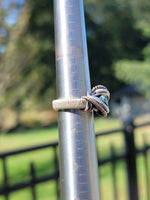 Size 6 Blue Topaz Wire Wrapped Ring Copper and Sterling Silver