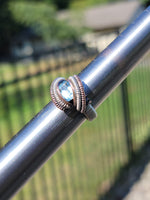 Size 6 Blue Topaz Wire Wrapped Ring Copper and Sterling Silver